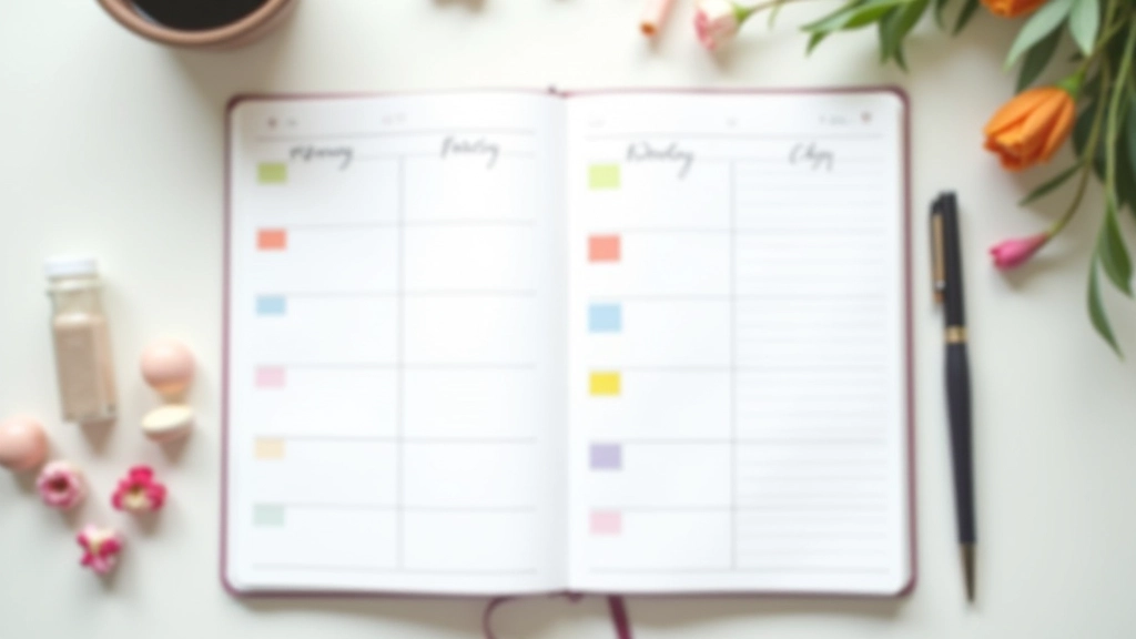 Agenda semanal aberta mostrando blocos de tempo bem distribuídos ao longo da semana