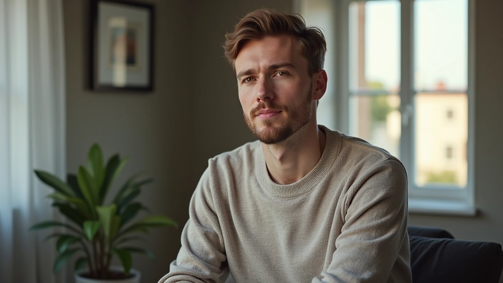 Pessoa em repouso após uma sessão produtiva de trabalho, ambiente calmo e bem iluminado