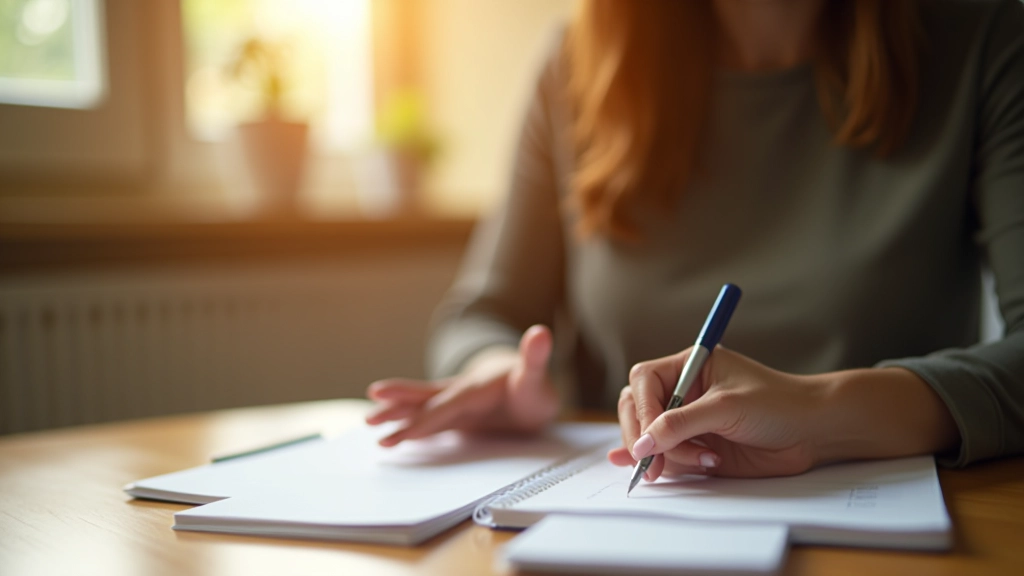Pessoa anotando tarefas em caderno, ritual de planejamento do dia seguinte